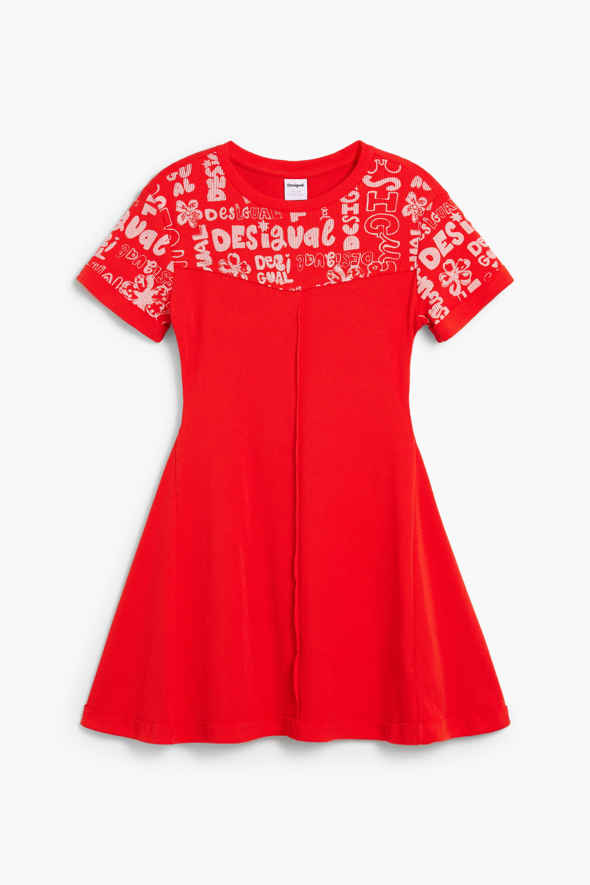 Desigual Meisjesjurk met lettering - RED