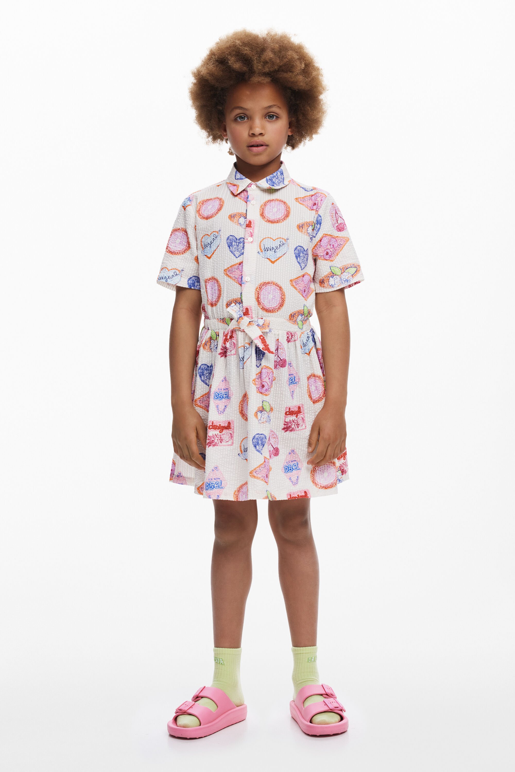 Desigual Overhemdjurk met stempels - MATERIAL FINISHES