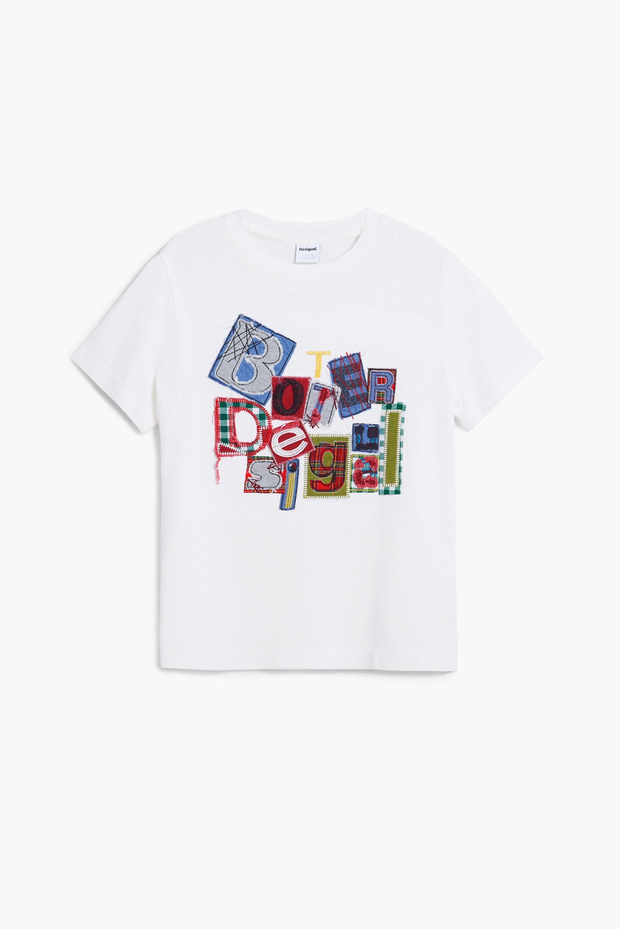 Desigual T-shirt met korte mouwen patch Botter - WHITE