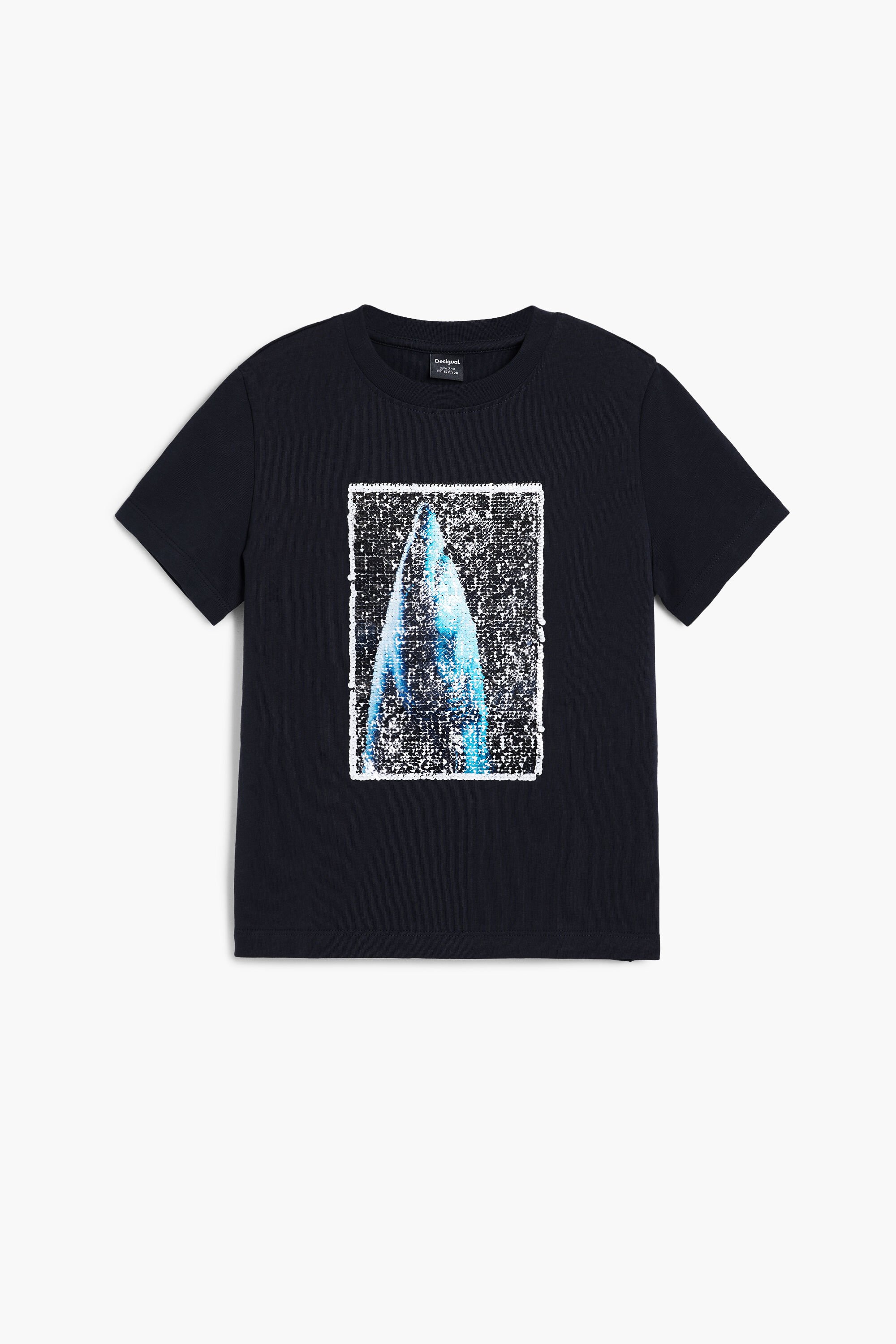 Desigual Korte mouwen T-shirt met pailletten Botter - BLACK