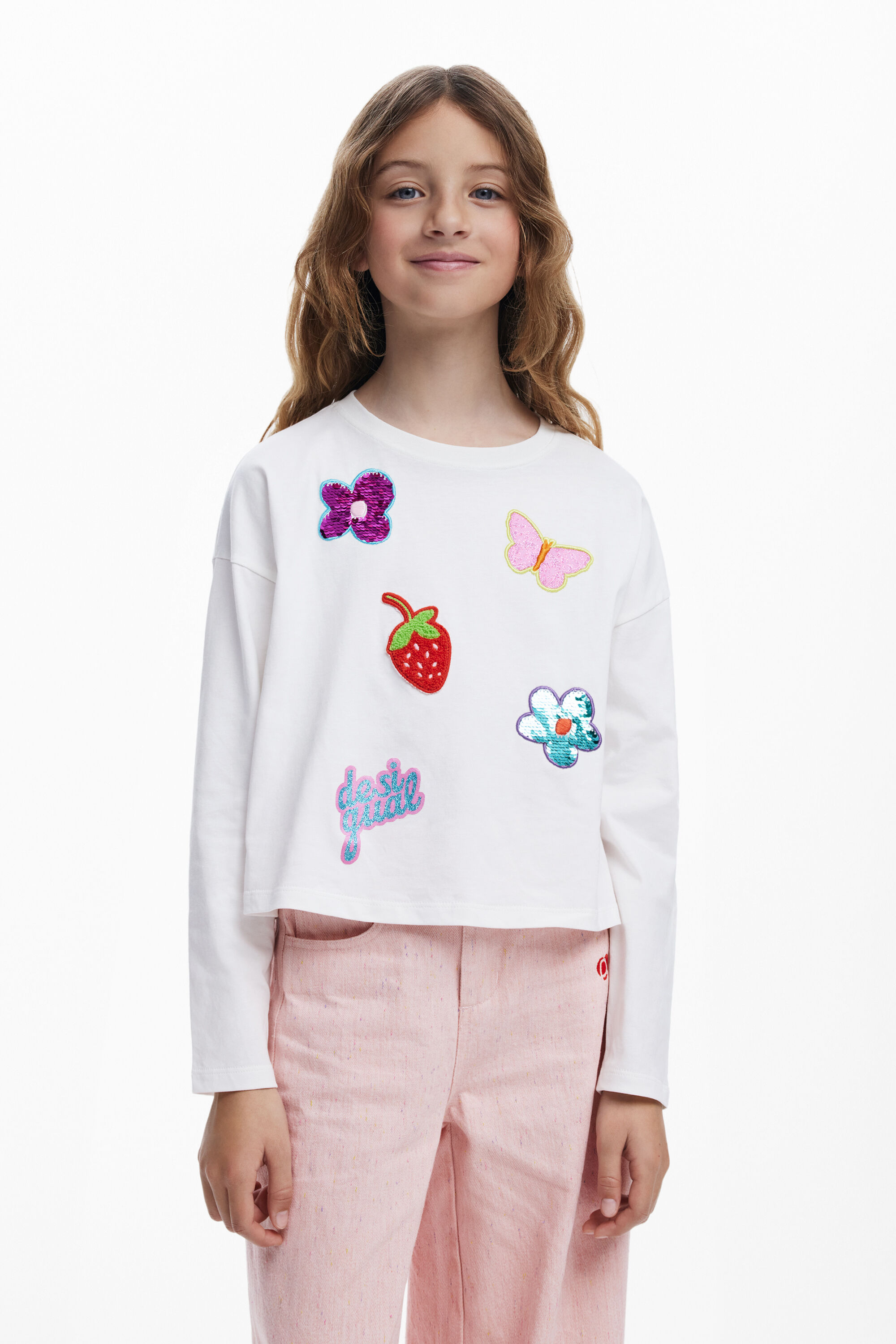 Desigual T-shirt met vormapplicaties - WHITE