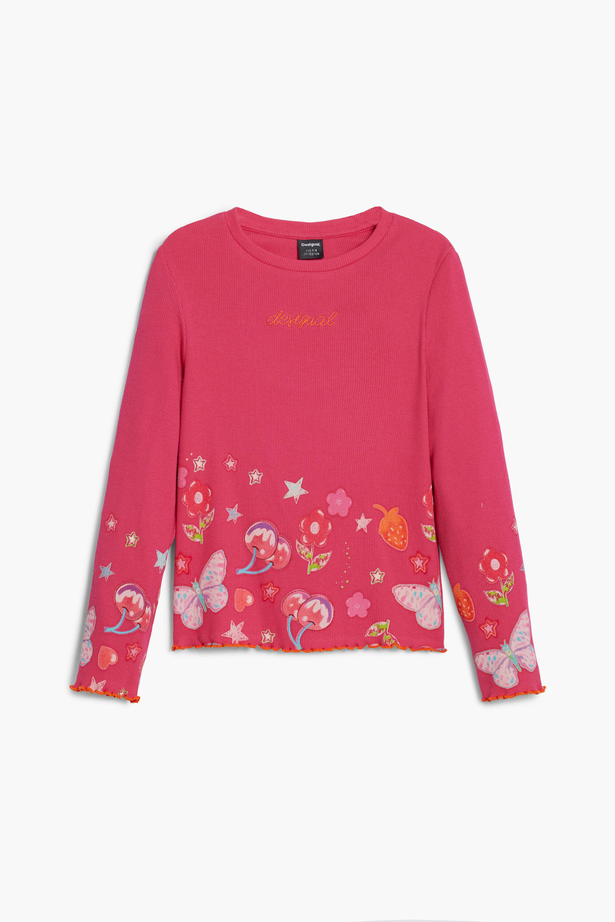 Desigual Lange mouwen T-shirt met bloemenlogo - RED
