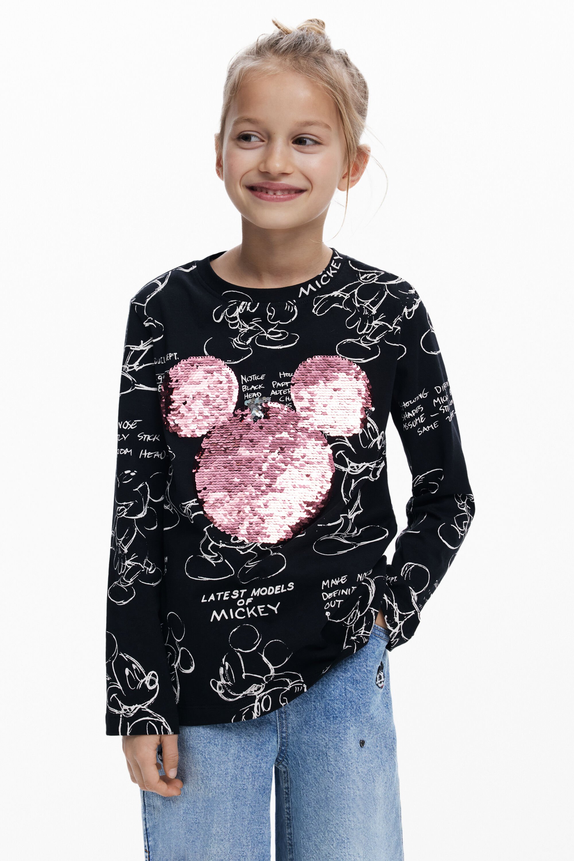 Desigual Mickey™ T-shirt met pailletten - BLACK