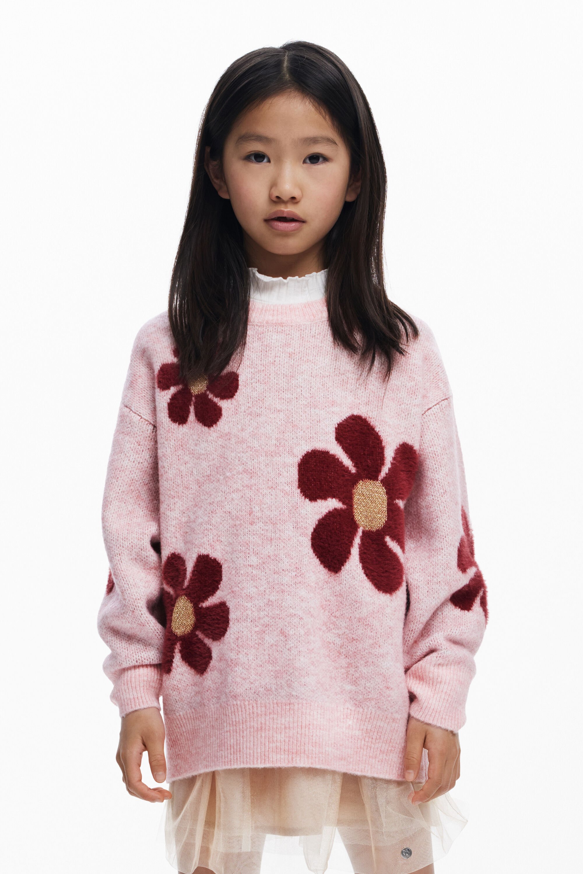 Desigual Trui met grote bloemen - RED