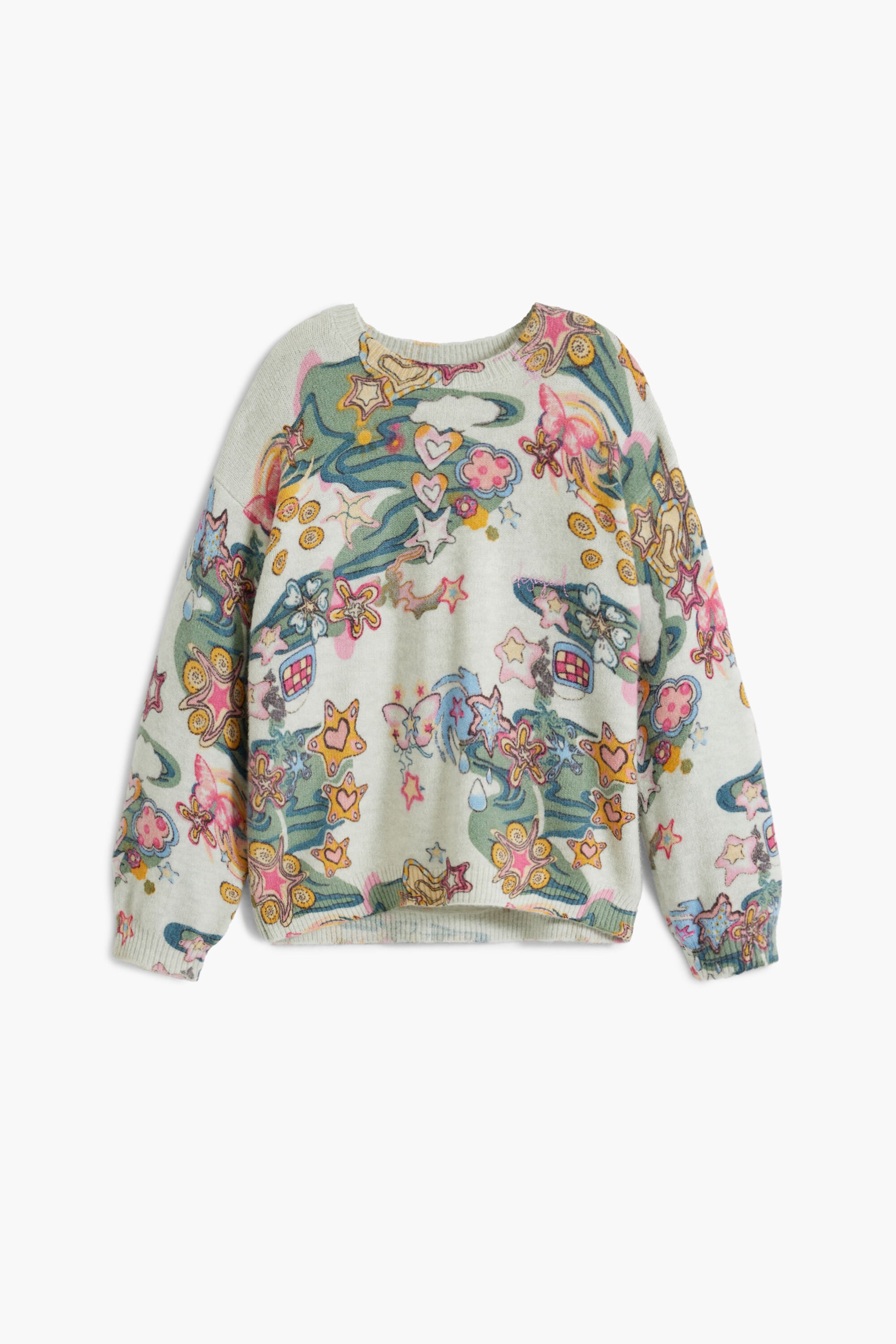 Desigual Trui met figuurprint - BLACK