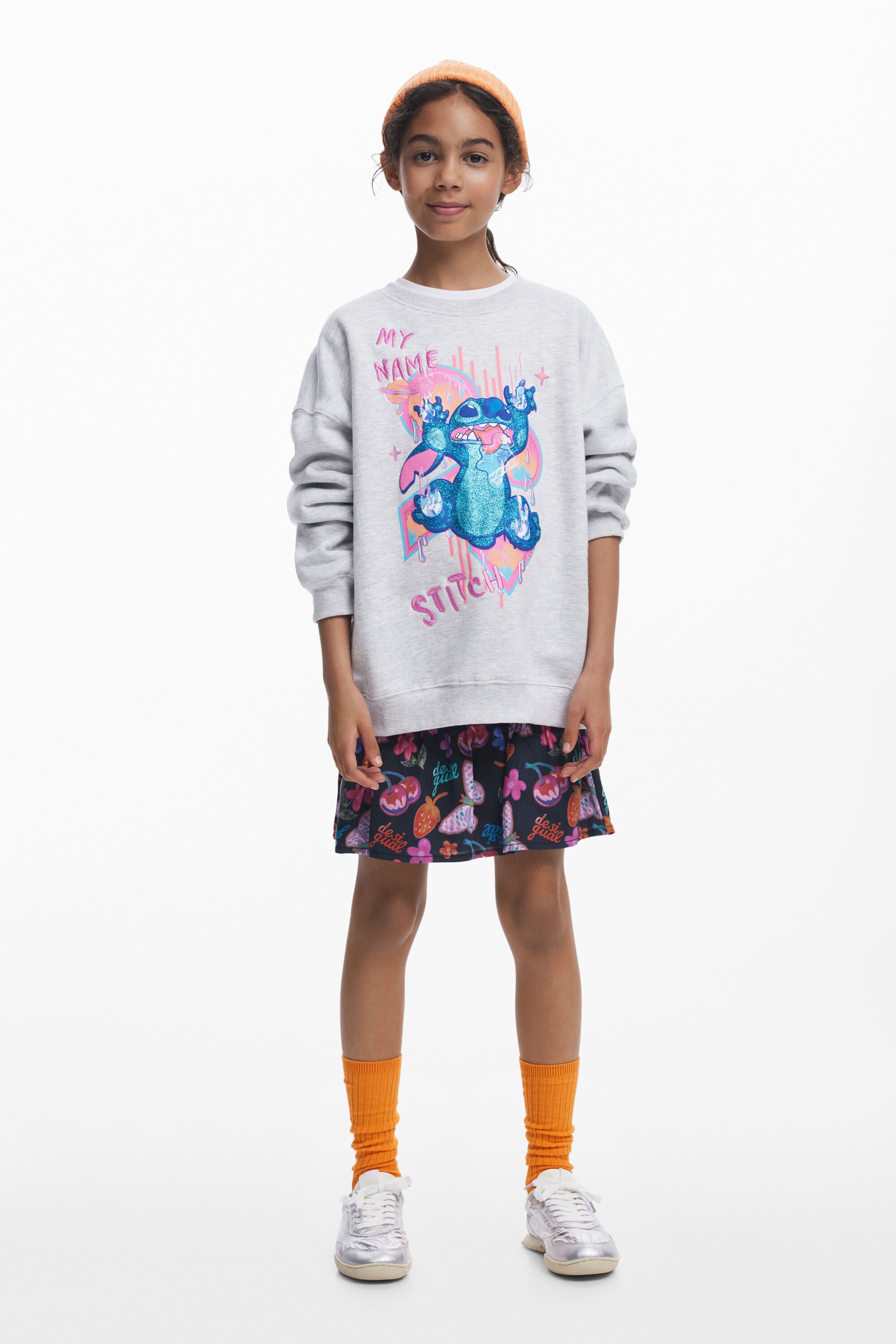 Desigual Stitch™ glitter sweatshirt - WHITE