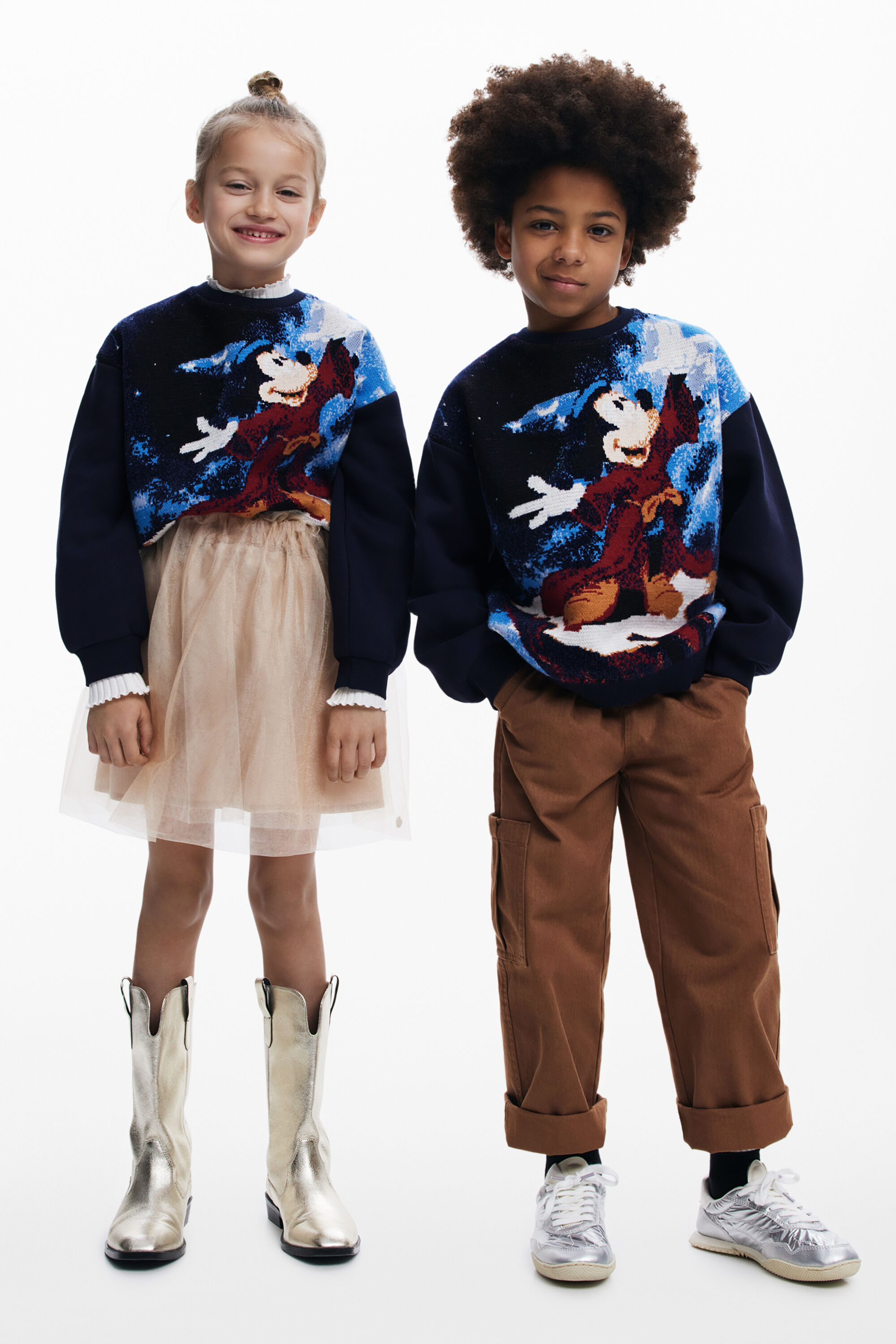 Desigual Mickey™ Fantasie jacquard sweatshirt - BLUE