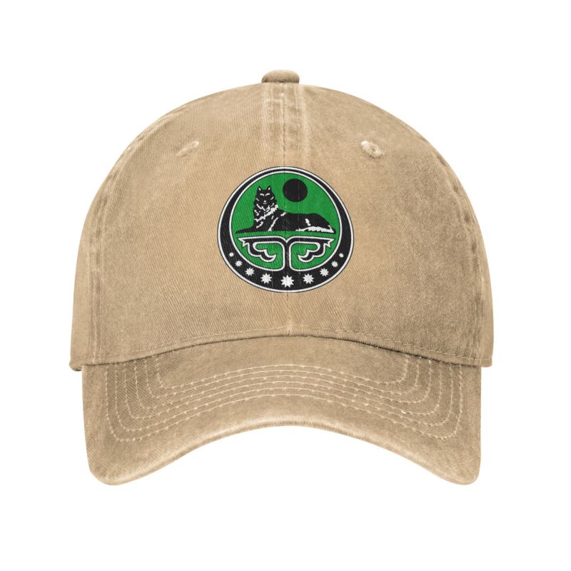 Colomi Klassieke katoenen Tsjetsjeense Borz baseballcap voor unisex Wounisex verstelbare Wolf wapenschild papa hoed buiten Adult Baseball Cap
