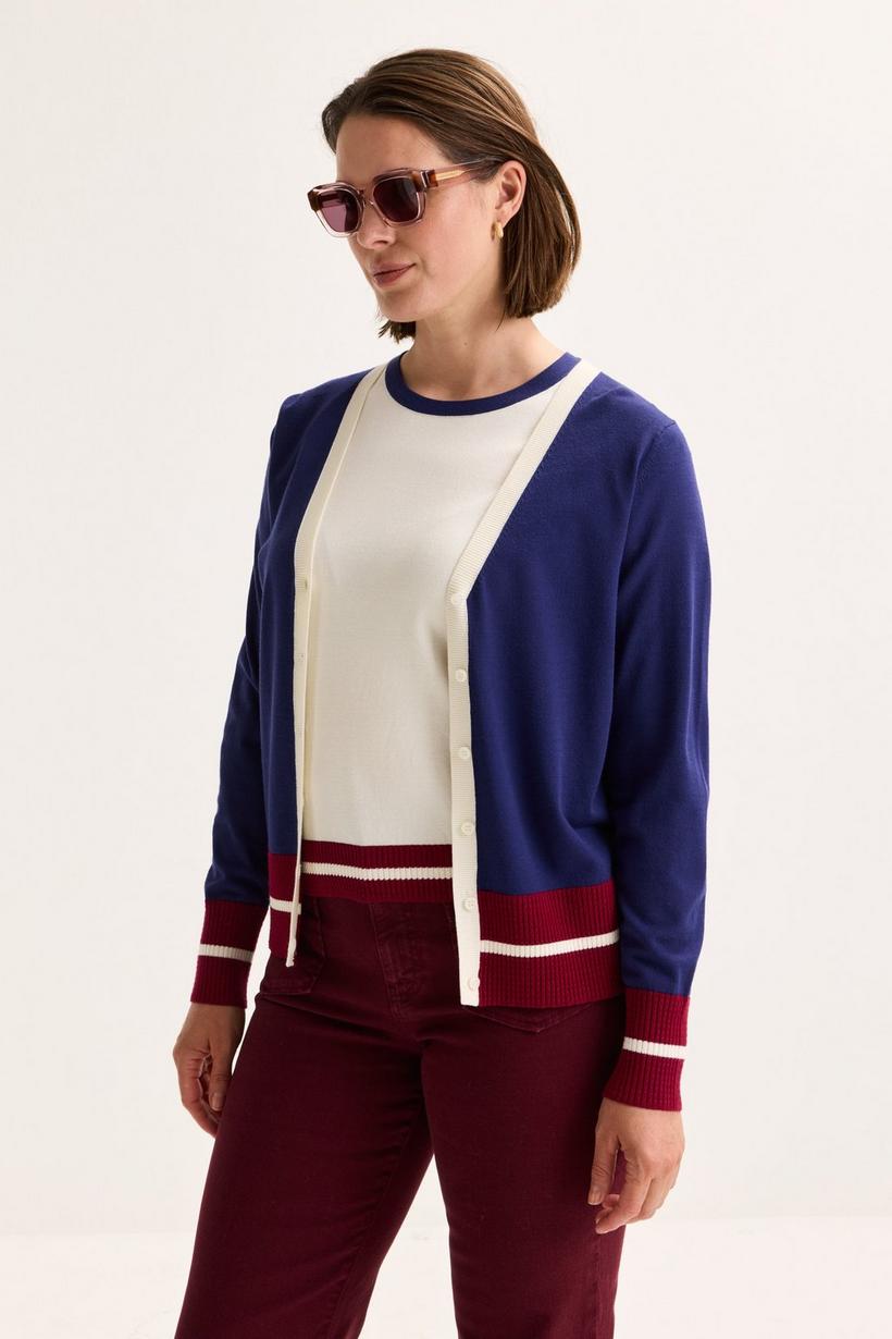 Mayerline Driekleurige Cardigan Met V-hals