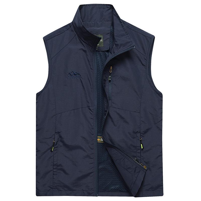 Jianchi Mall EE Herenvest Lente en herfst Dun casual ademend vest Heren Jeugd Middelbare leeftijd en ouderen Sneldrogend vest Zomervest XXXXL