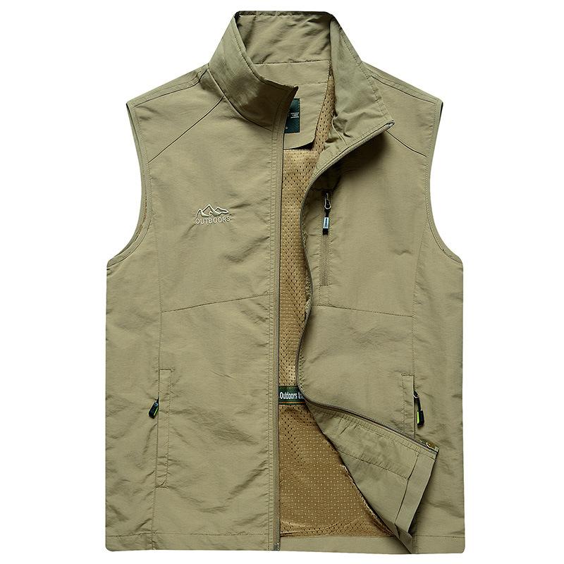 Jianchi Mall EE Herenvest Lente en herfst Dun casual ademend vest Heren Jeugd Middelbare leeftijd en ouderen Sneldrogend vest Zomervest L
