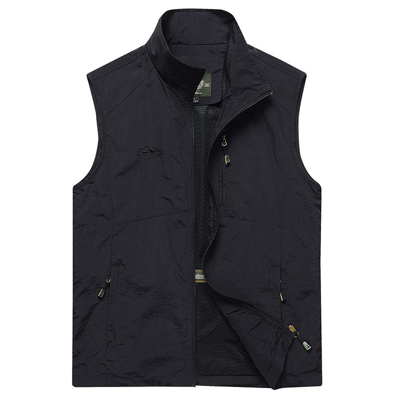 Jianchi Mall EE Herenvest Lente en herfst Dun casual ademend vest Heren Jeugd Middelbare leeftijd en ouderen Sneldrogend vest Zomervest XXXXL