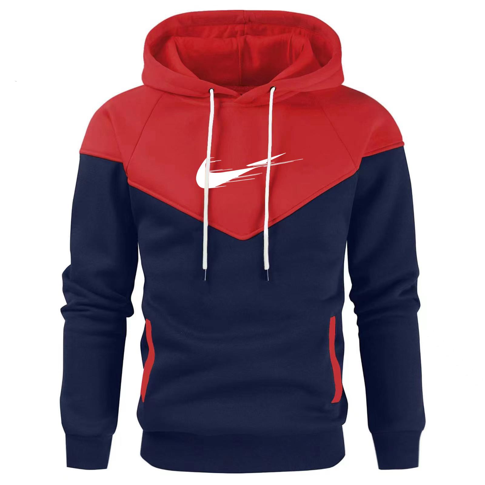 Nomi Lente Herfst Heren Patchwork Merk Hoodies Kleding Casual Losse Sweatshirt Streetwear Mannelijke Mode Sport Trui Buitenkleding L