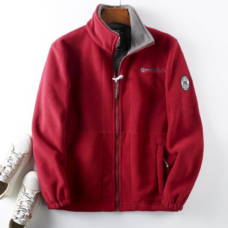 JOHO - CarGear Herfst- en winterfleece hoodiejack, losse oversized casual fleecejack voor heren XXXL rood
