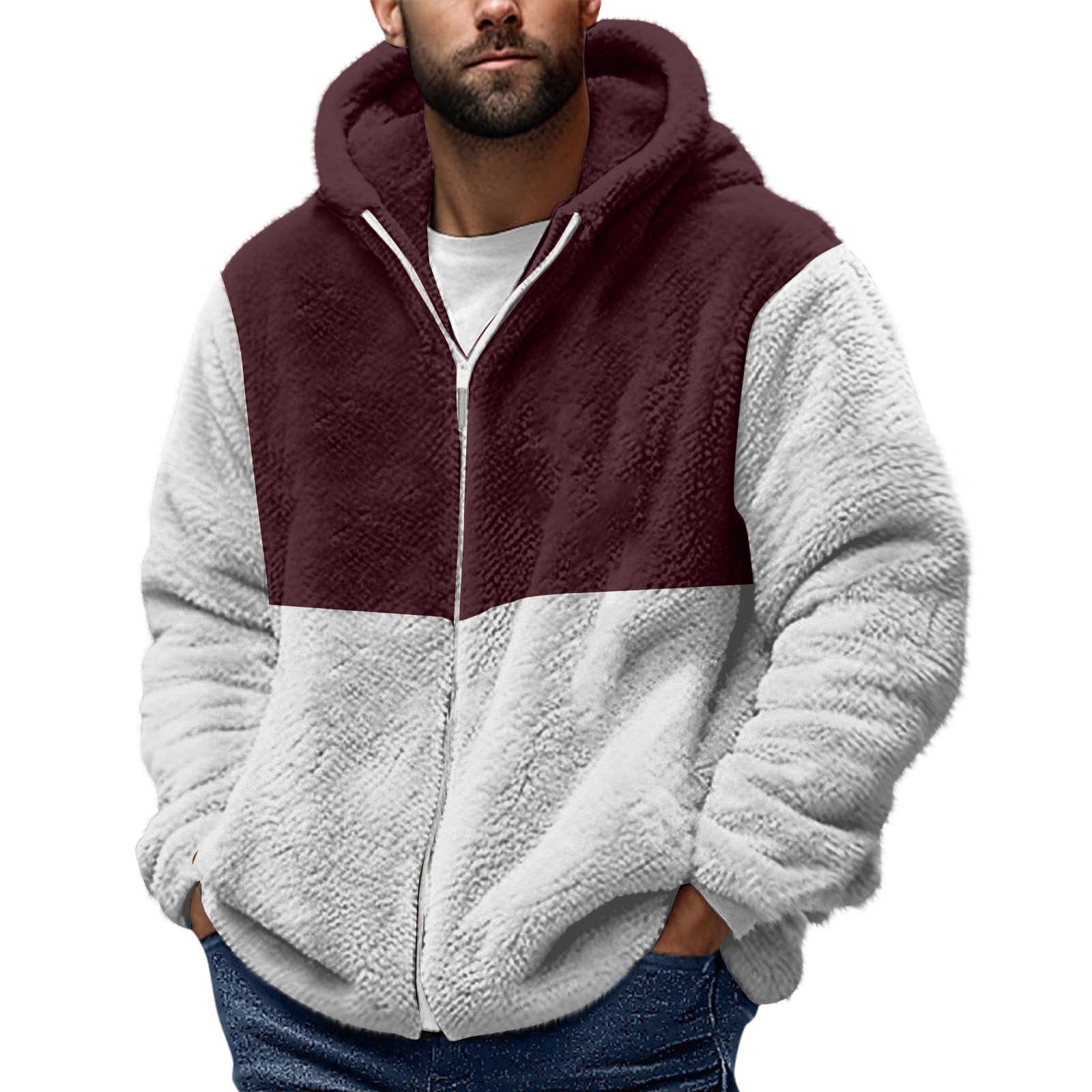 Challenge Heren Winter Rits Capuchon Fleece Sweatshirt Met Opgestikte Zak Casual Jack M wijn