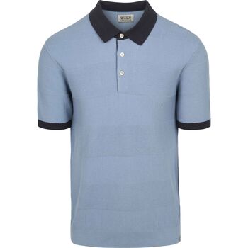 Scotch & Soda Polo Shirt Korte Mouw Scotch & Soda Knitted Polo Structure Blauw