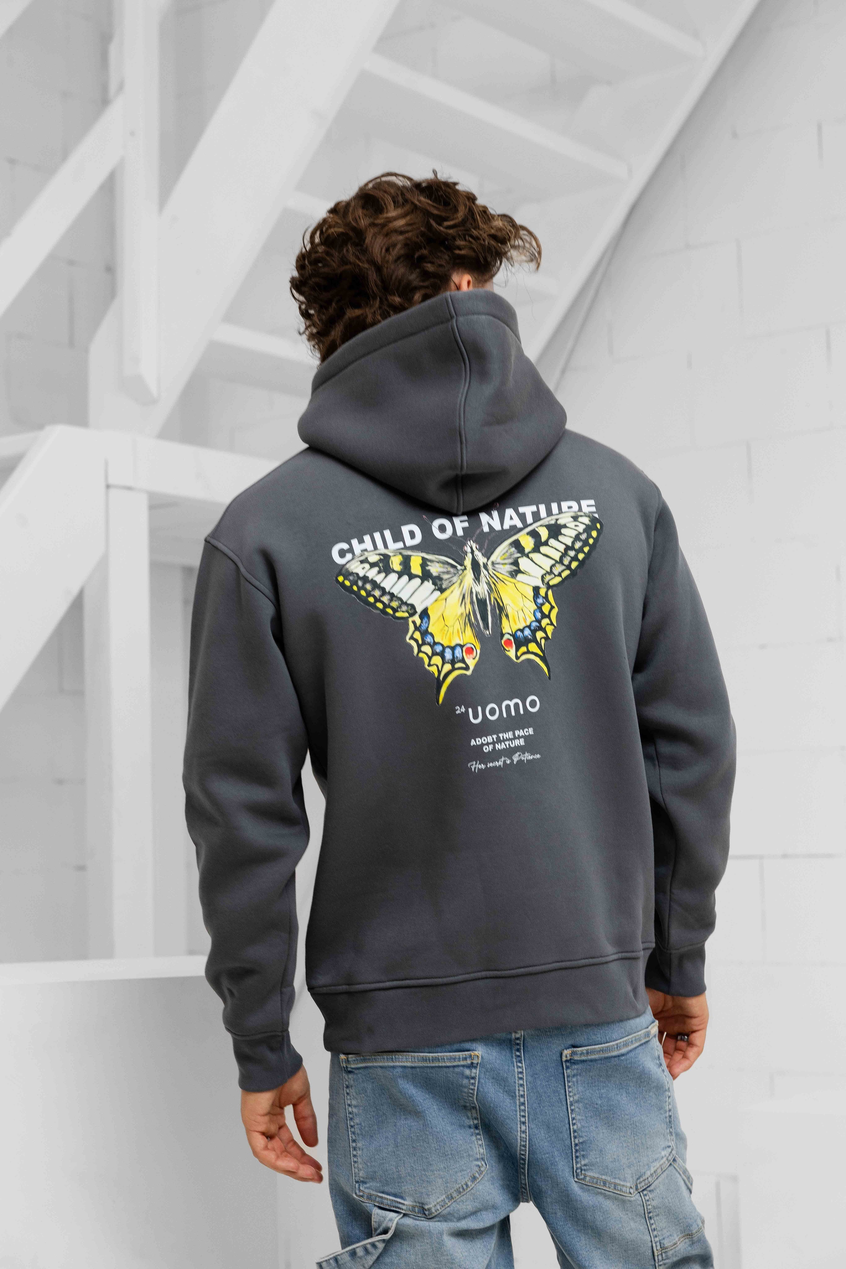 24 Uomo Child Of Nature Hoodie Dark Grey