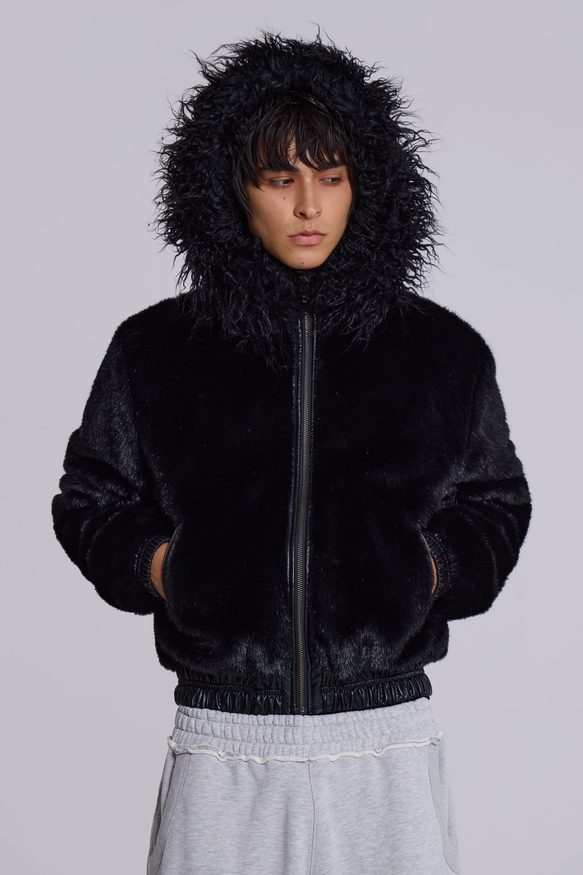 Jaded Man Raven Faux Fur Jacket