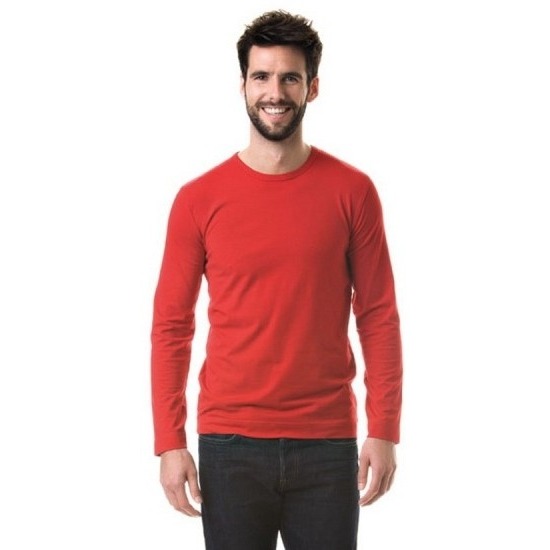 Lemon & Soda Heren shirt rood met lange mouwen -