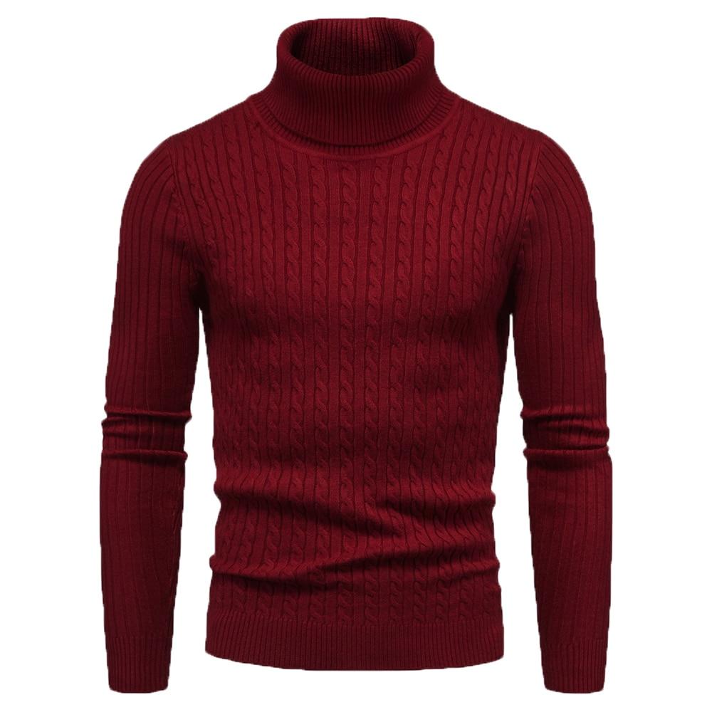King Billion Herfst en winter coltrui warme mode effen kleur trui heren trui slanke pullover heren gebreide trui onderkant shirt M