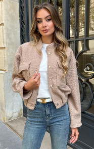 Jurkjes Bomber Jasje Boucle Celine Taupe