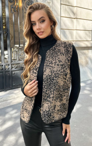 Jurkjes Leopard Gilet Samara Camel