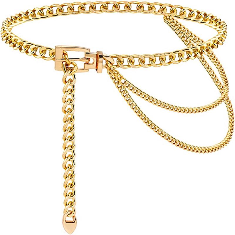 Life Melody Multi Layer Metalen Ketting Riemen Vrouwen Kwastje Taille Ketting Jurk Jeans Riemen Ketting goud