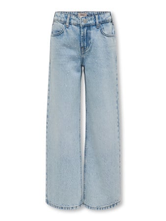Kids ONLY winter jeansbroek meisjes - blauw - KogCobain - straight fit, glitter steentjes