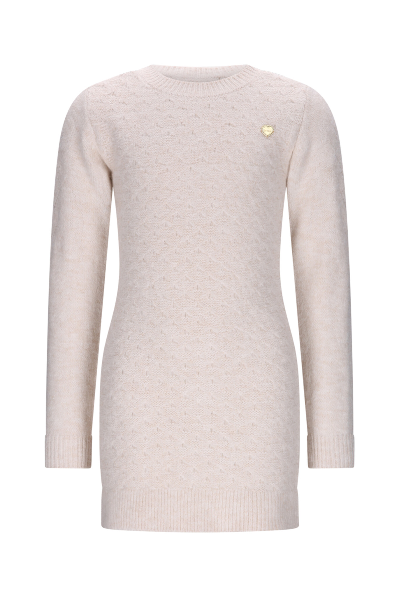Le Chic winter jurk meisjes - wit - Saknita - gebreid