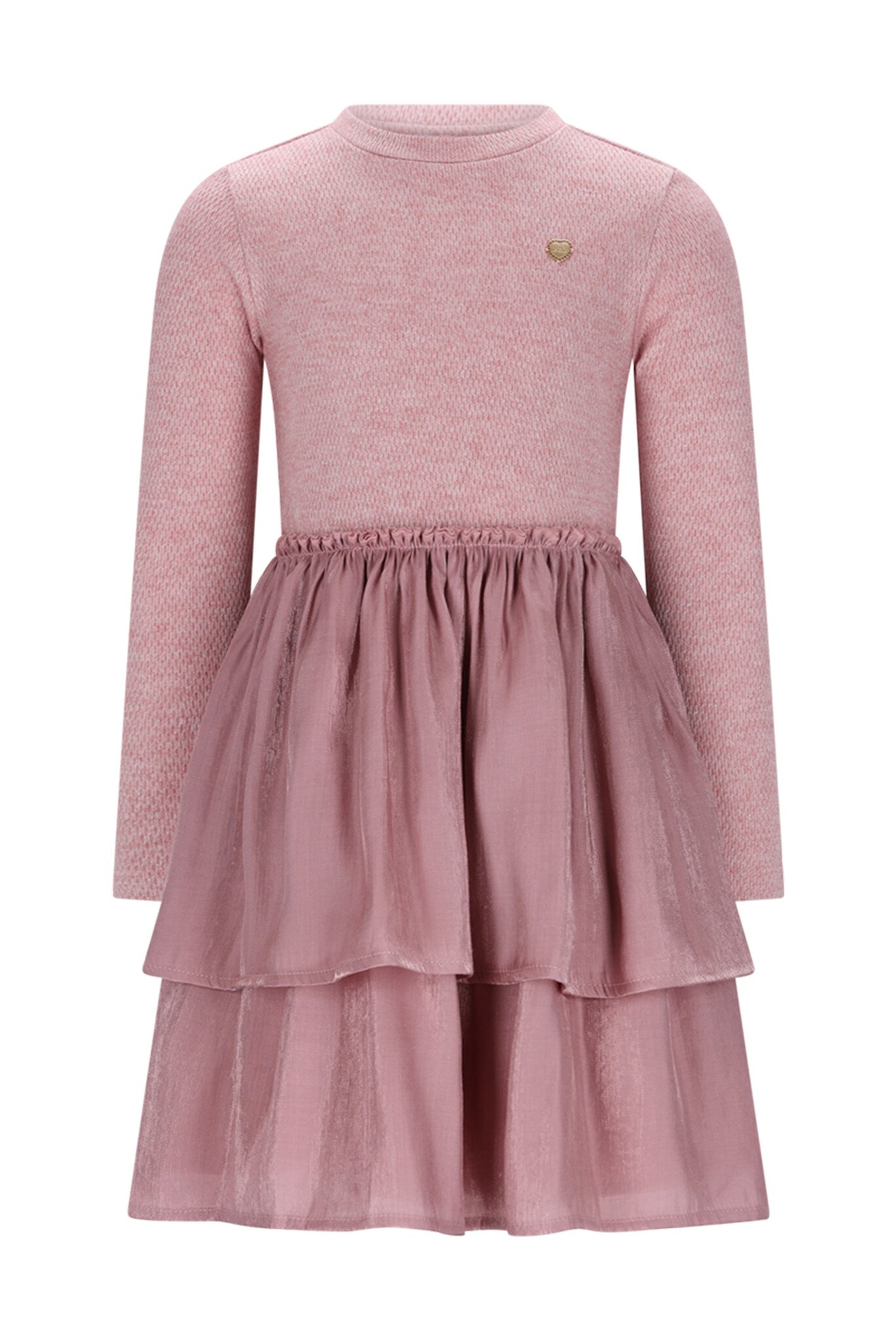 Le Chic winter jurk meisjes - roze - Simar - glitter, silky