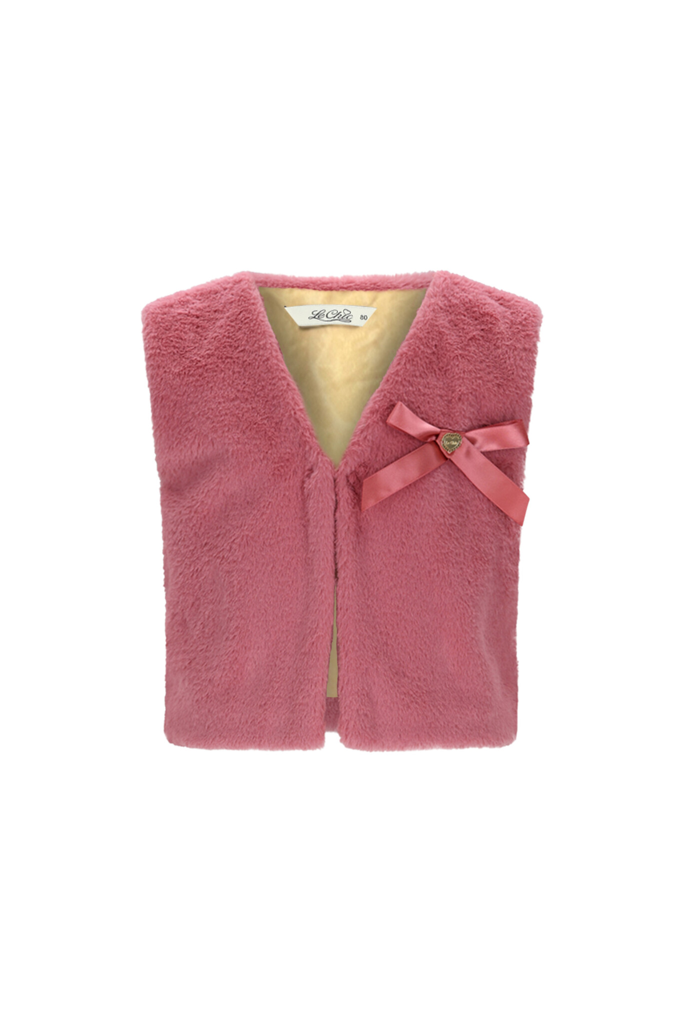 Le Chic winter gilet meisjes - roze - Eloisa - furry