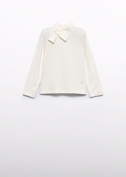 Abel & Lula winter sweater meisjes - wit - coltrui - gebreid