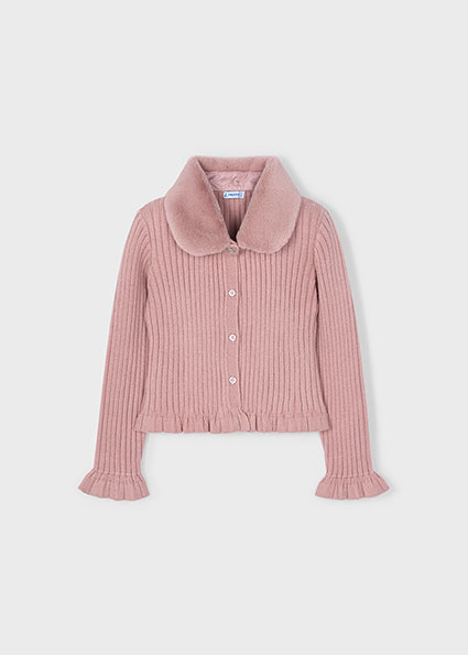 Mayoral winter vest meisjes - roze - fur