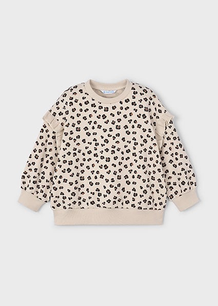 Mayoral winter sweater meisjes - zand - ruffle mouw