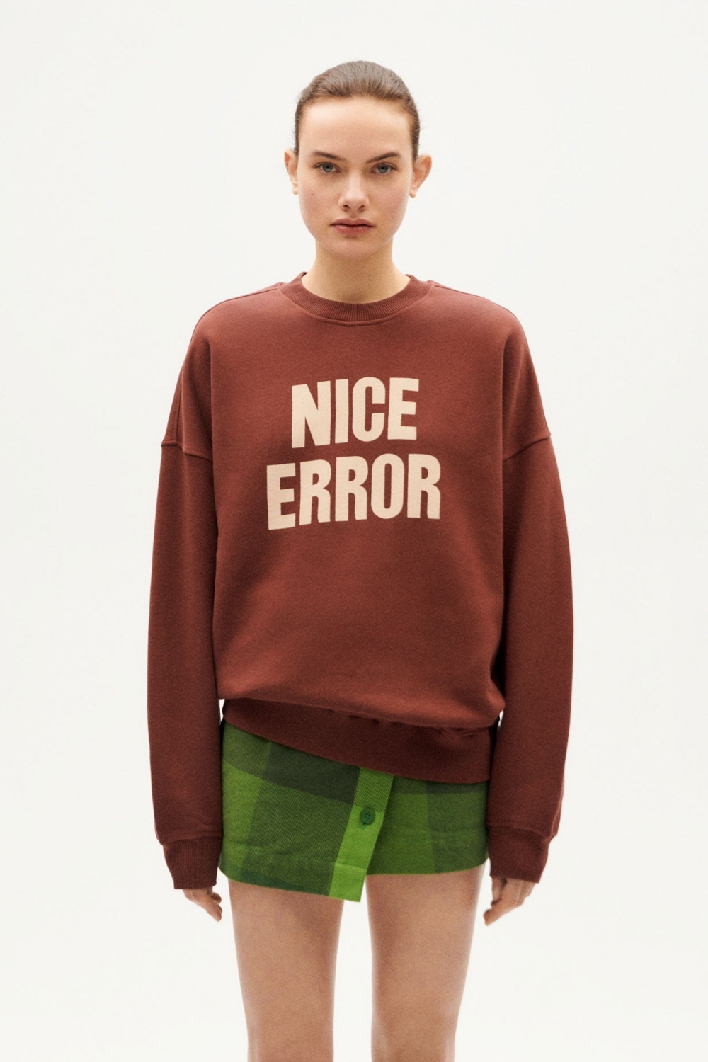 Thinking mu Damen vegan Sweatshirt Damen Nice Error Jimena Brown