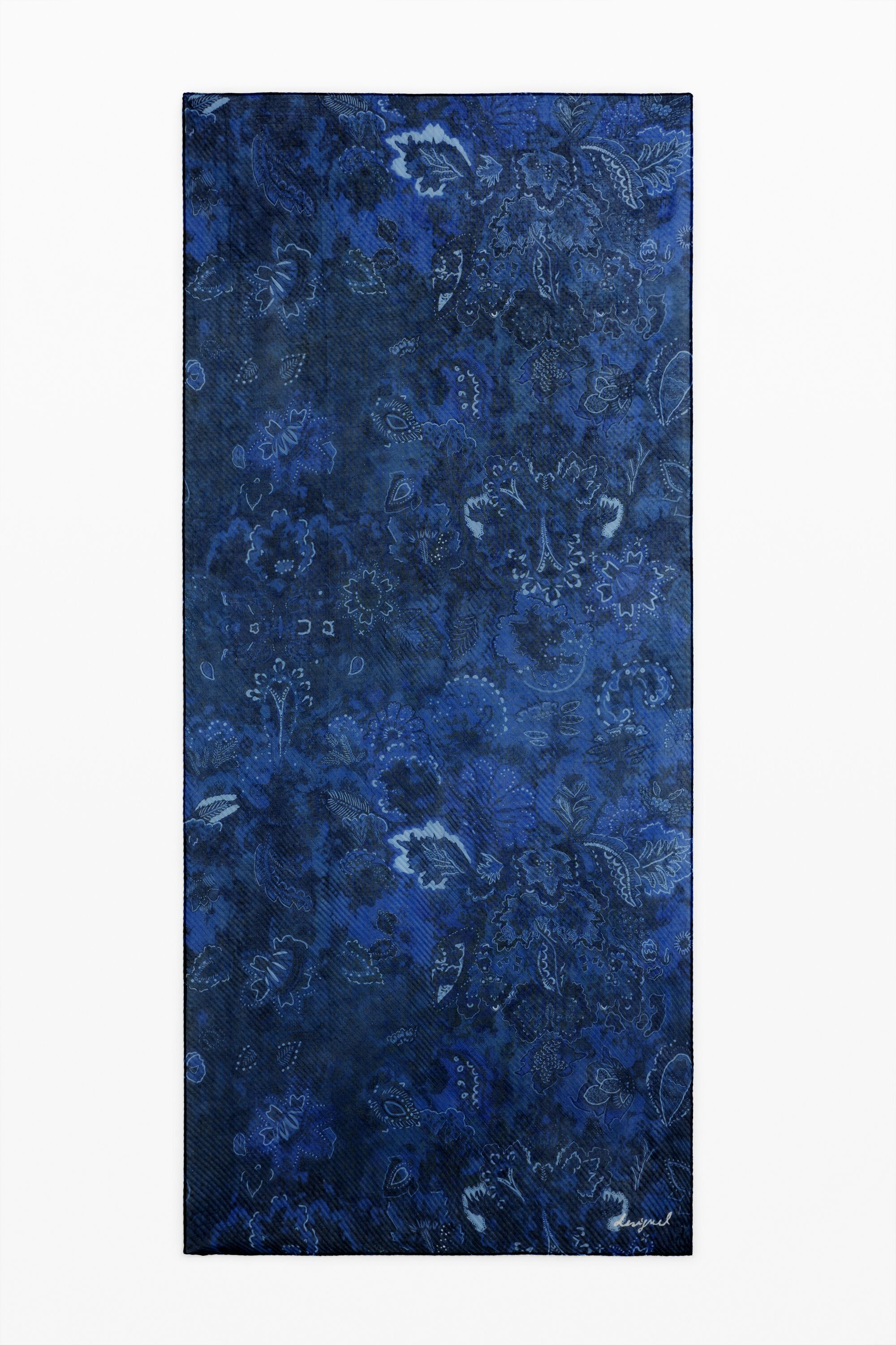 Desigual Rechthoekige geplooide paisley sjaal - BLUE