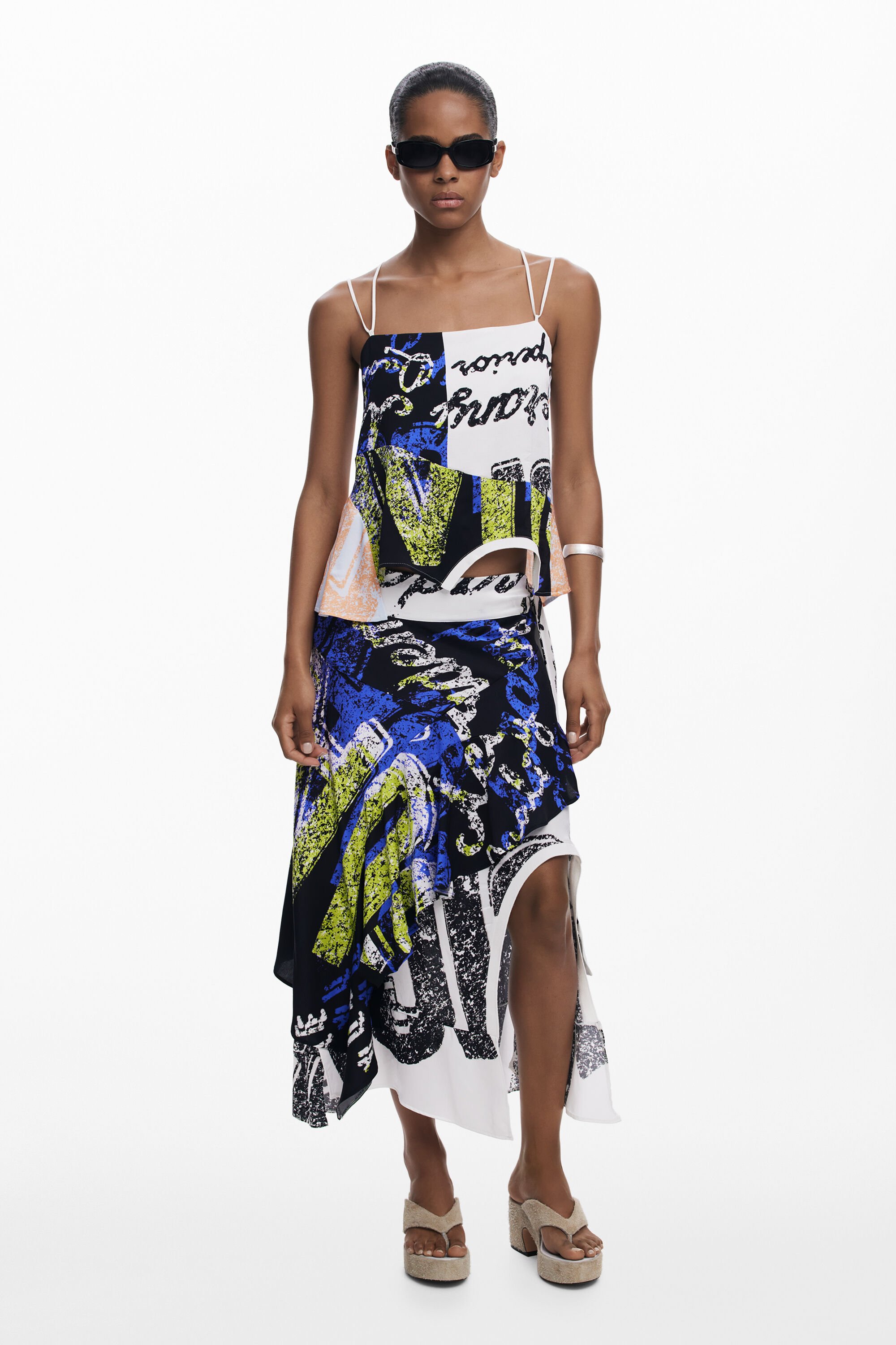 Desigual Asymmetrische rok - BLACK