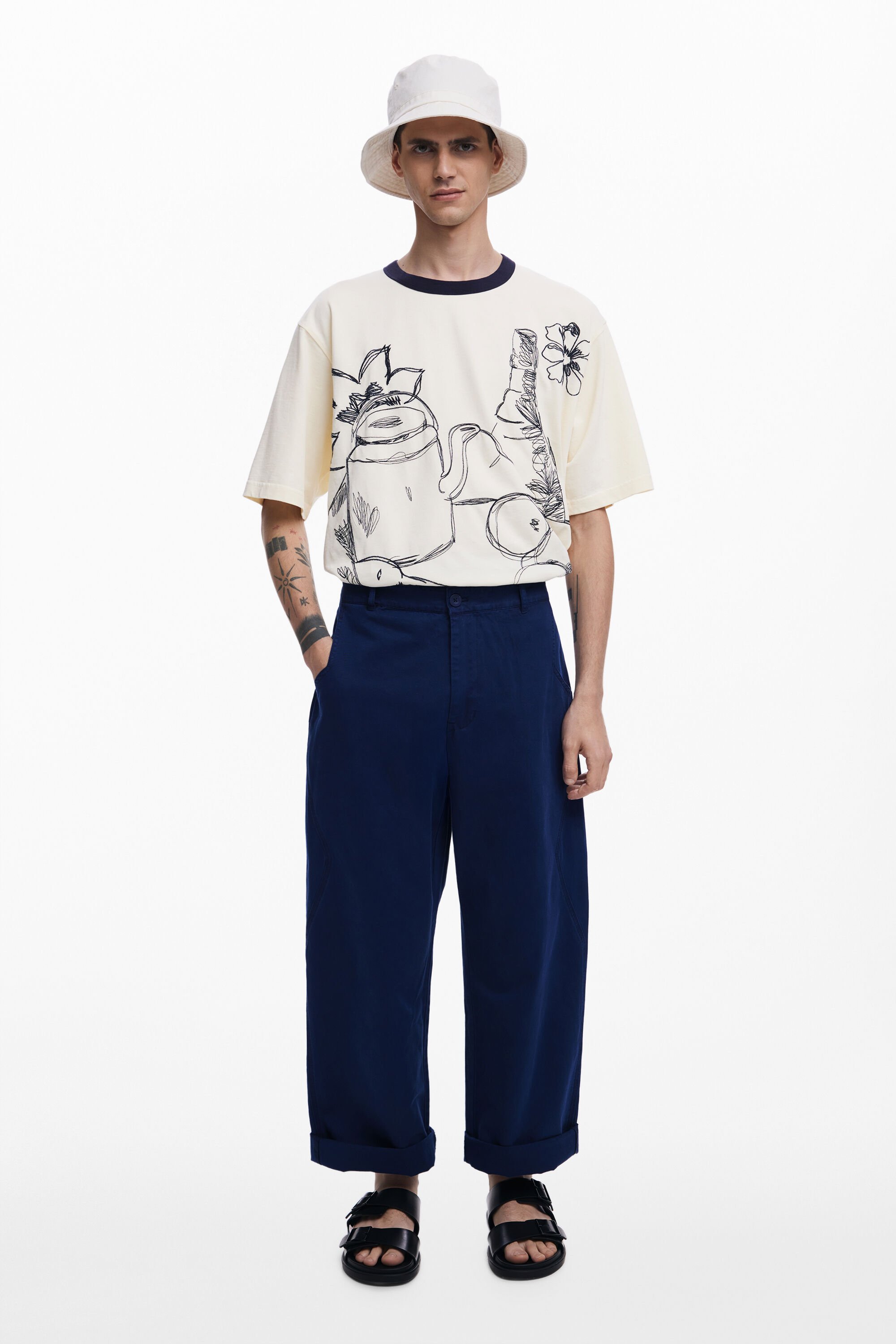 Desigual Verstelbare cargobroek - BLUE