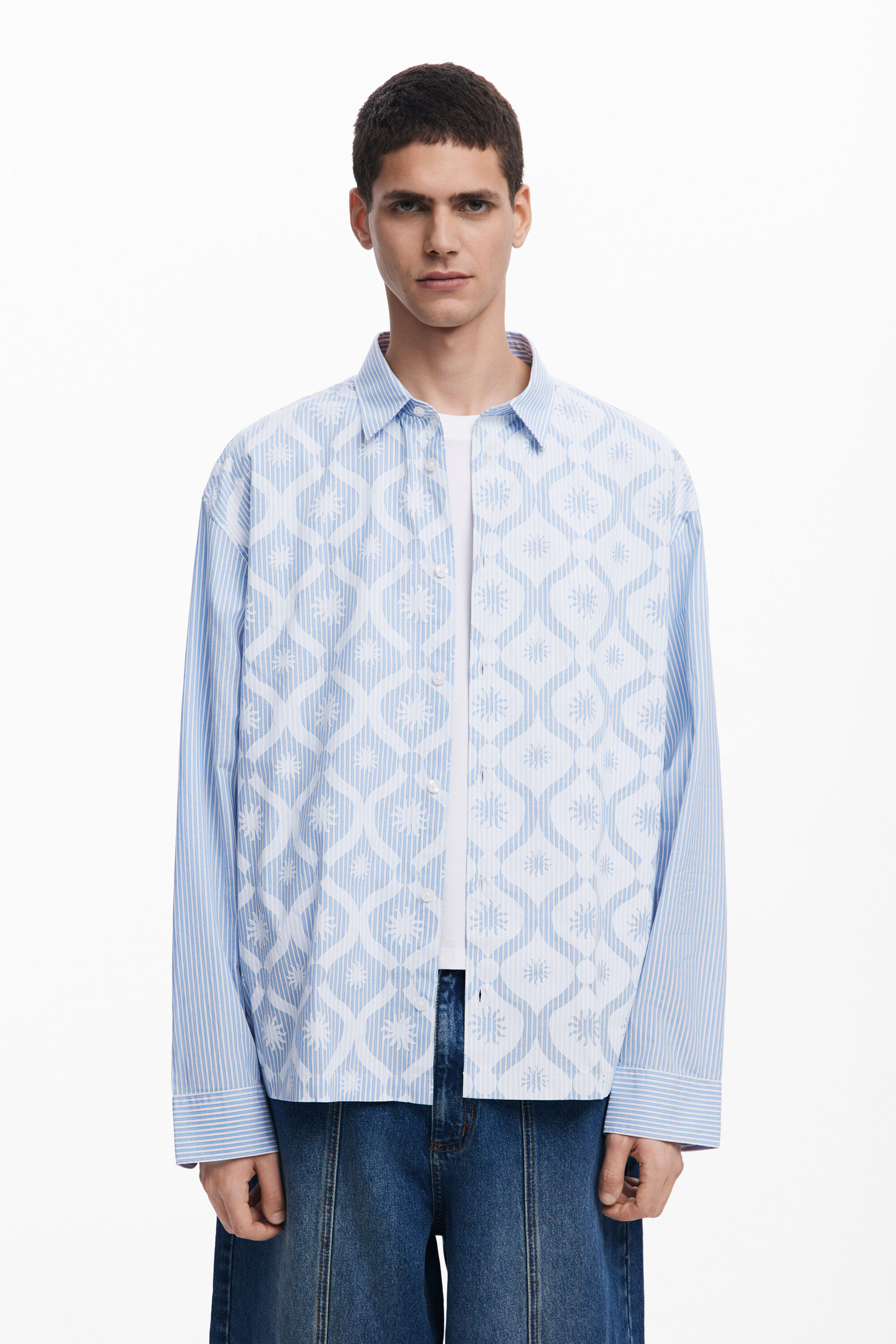 Desigual Gestreept overhemd met lange mouwen - BLUE