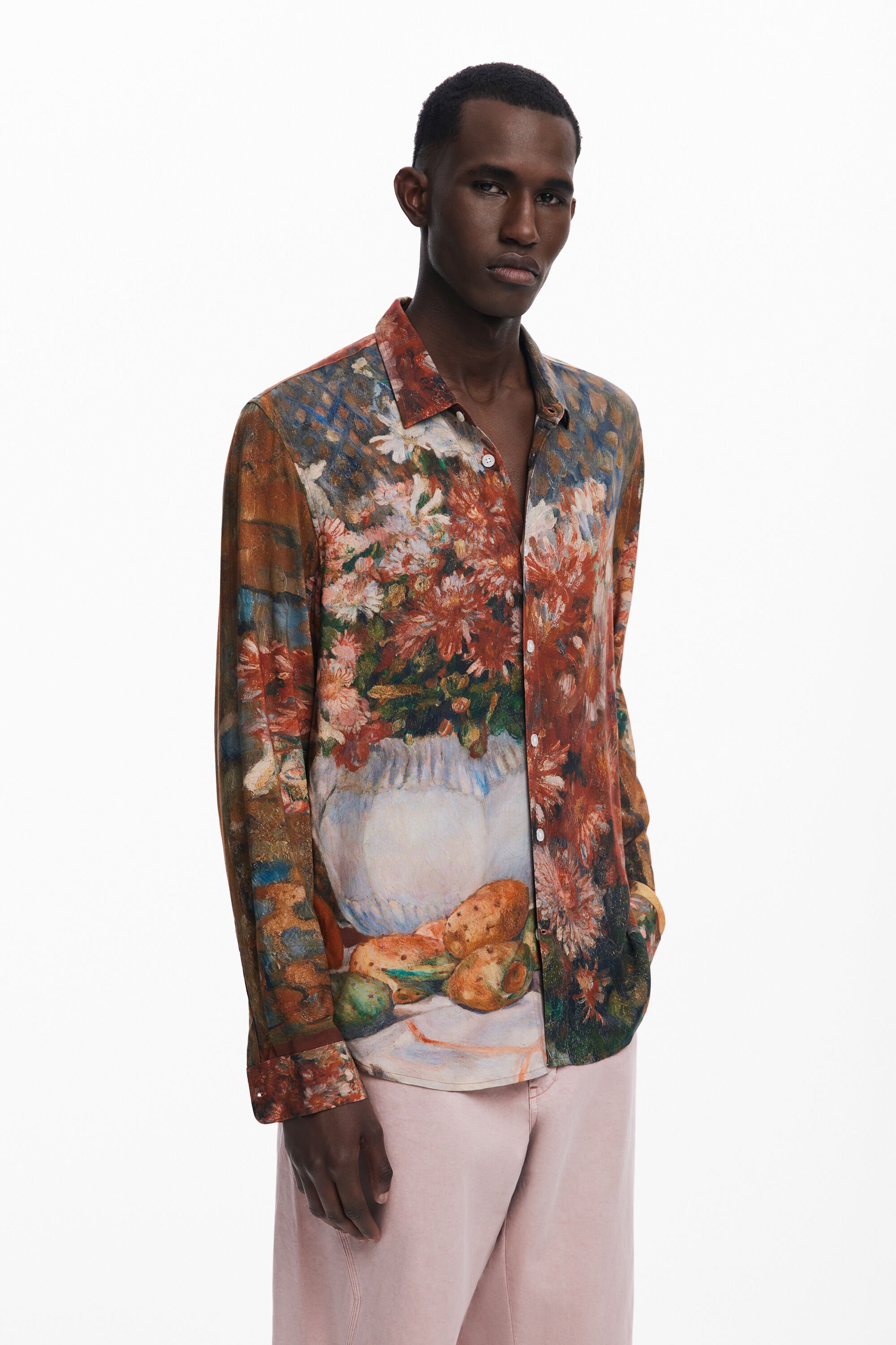 Desigual Overhemd met lange mouwen en ruitpatroon - BROWN