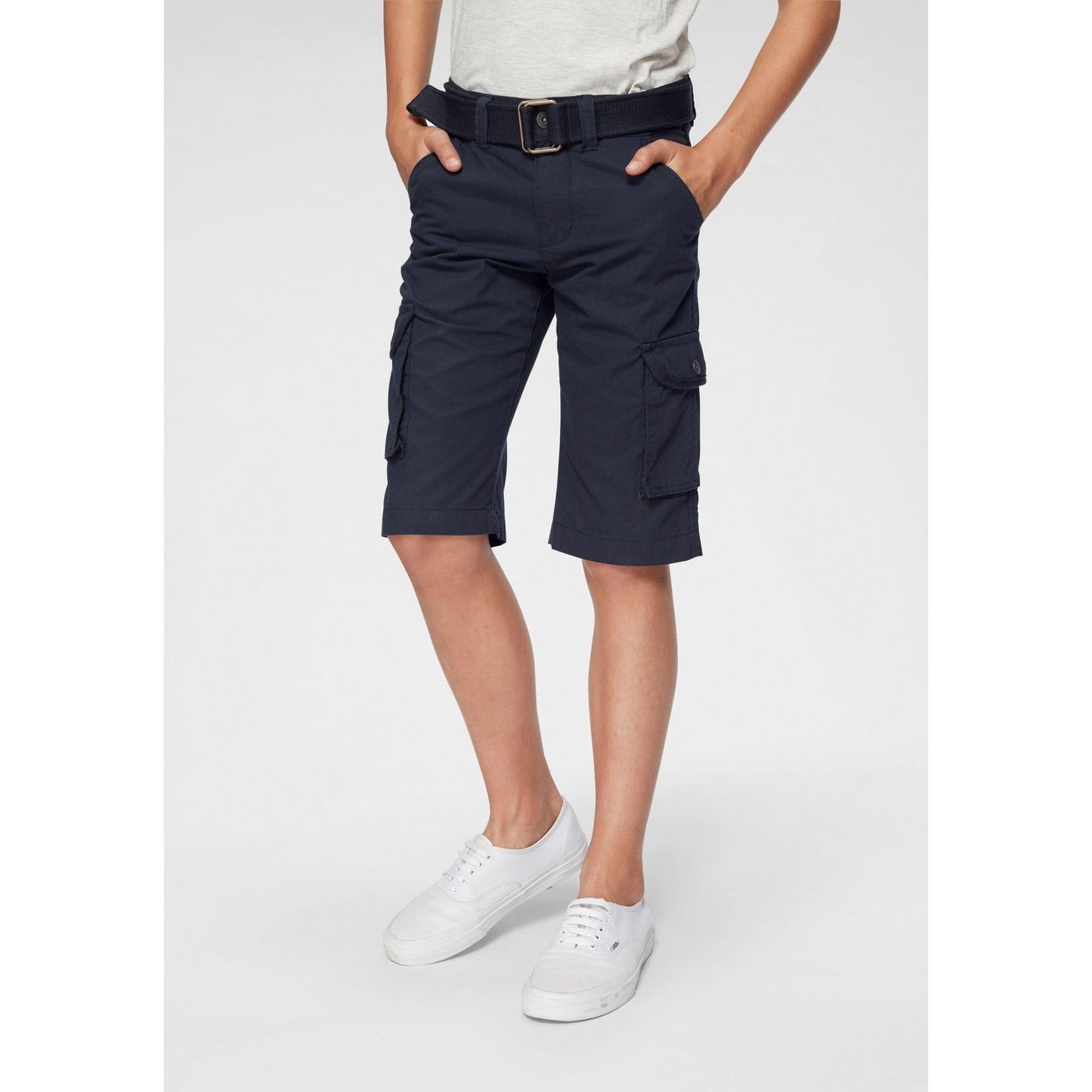 KIDSWORLD Short 2-delige bermuda’s met riem met textielriem voor jongens (set, 2-delig)