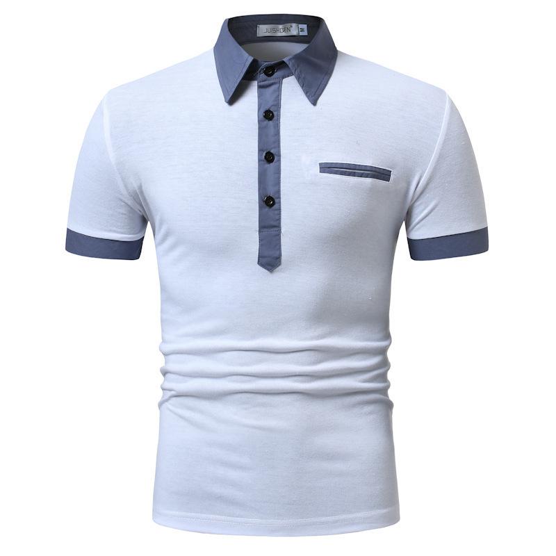 HerSight Heren poloshirt met korte mouwen, reverskraag, golfkleding, heren casual poloshirts met knopen S