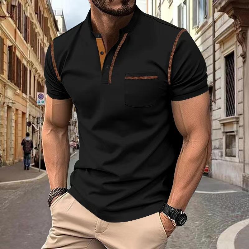 Free Country 2024 Summer Mens Polo Shirt Men Casual Holiday Shirts Male Short Sleeve Fashion Polo Shirts Men Solid Color Patchwork Tshirt S