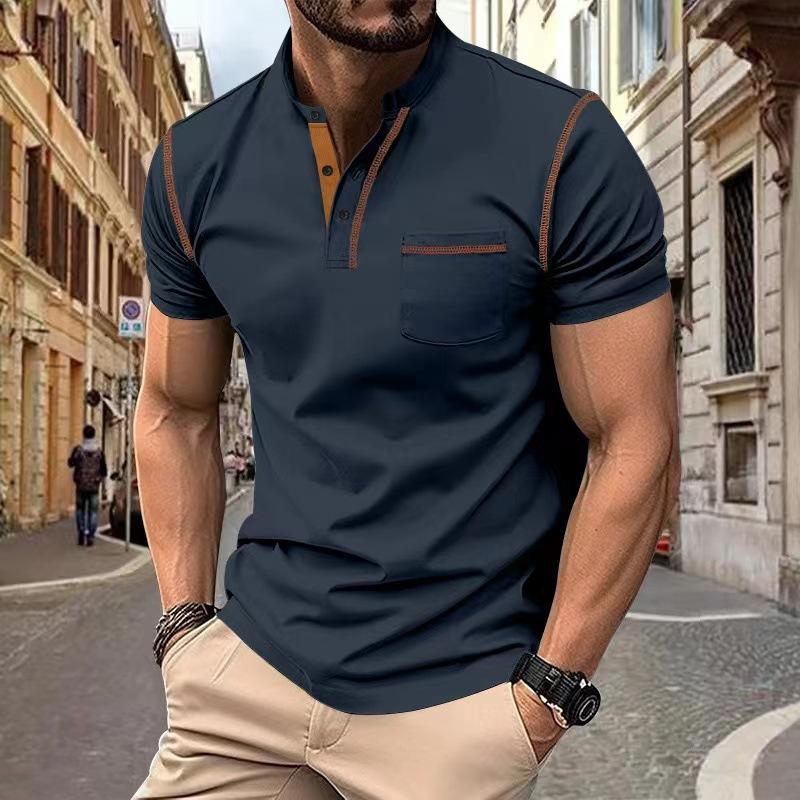 Free Country 2024 Summer Mens Polo Shirt Men Casual Holiday Shirts Male Short Sleeve Fashion Polo Shirts Men Solid Color Patchwork Tshirt XXL Vloot