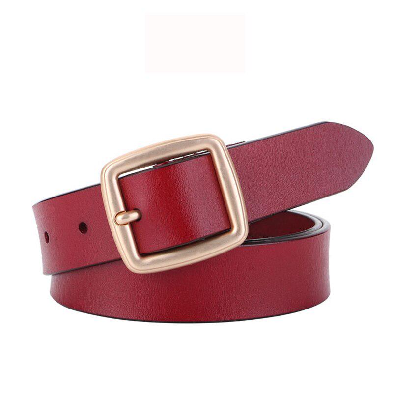 Zency Dames Riemen Luxe Merk 100% Echt Leer Hoge Kwaliteit Mode Pin Gesp Taille Riem Voor Jeans Zwart Wit Bruin rood