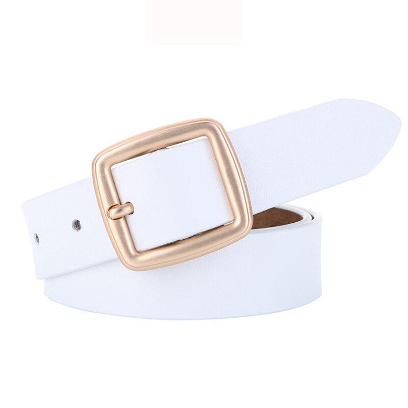 Zency Dames Riemen Luxe Merk 100% Echt Leer Hoge Kwaliteit Mode Pin Gesp Taille Riem Voor Jeans Zwart Wit Bruin wit