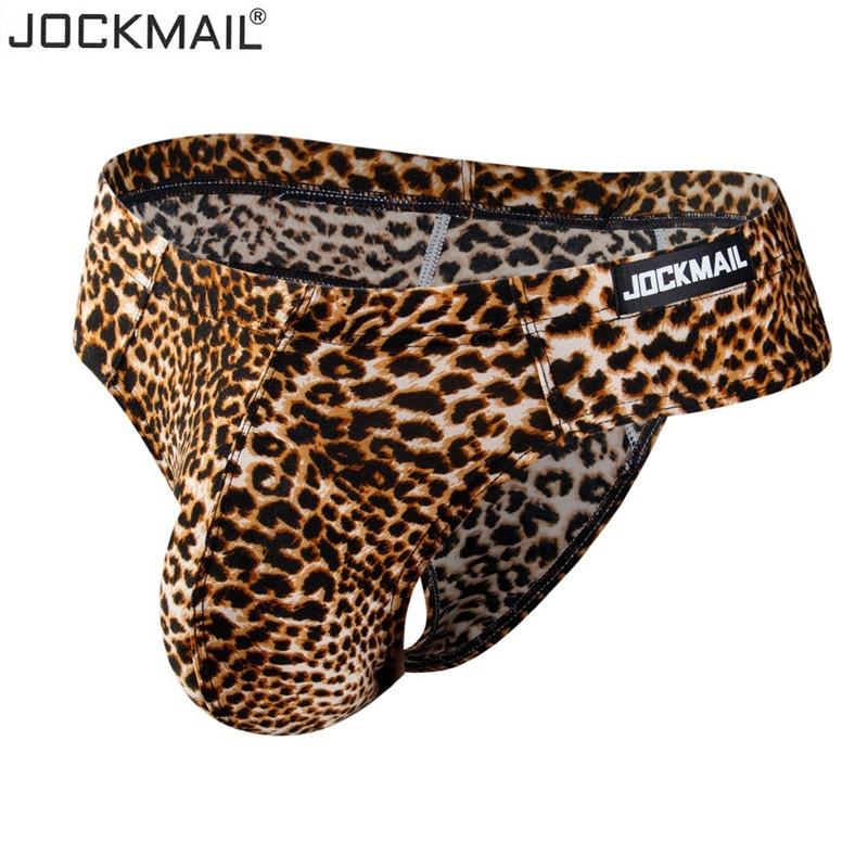 SDS003 Heren luipaard bedrukt ondergoed bikini zwembroek badpak zakje lage taille slip L