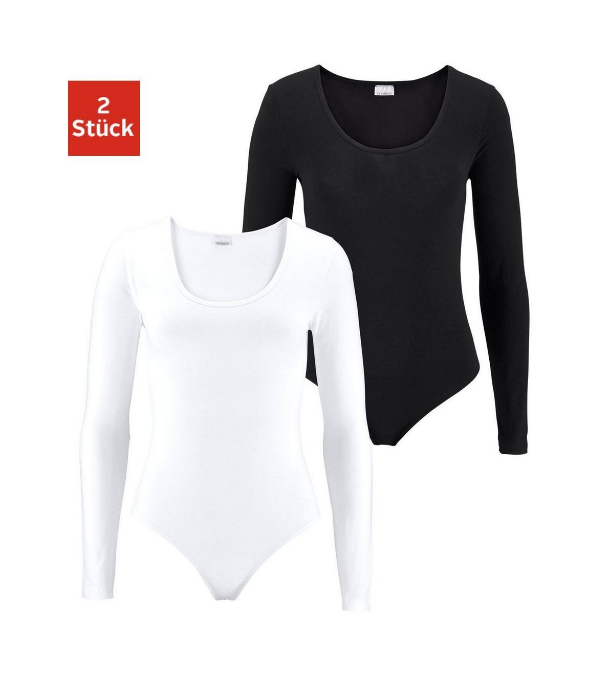 Vivance Body met lange mouwen elastische katoenkwaliteit (Set van 2)