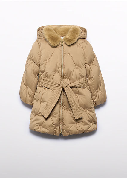 Abel & Lula winter winterjas meisjes - bruin - gewatteerd