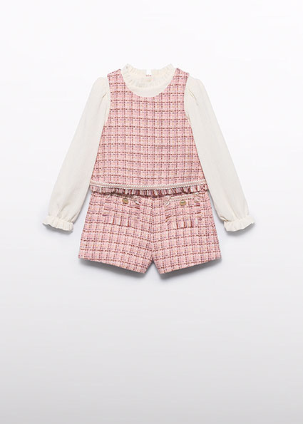 Abel & Lula winter bermuda-set meisjes - roze